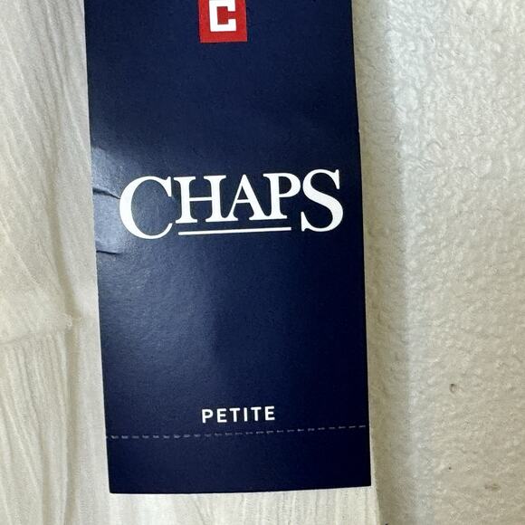 Chaps Tiered Crepe Skirt Womens Sz Petite Small PS White Elastic Waist Lined NEW - Picture 3 of 7